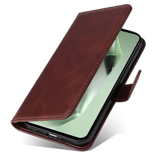 [LCS] För Samsung Galaxy S24 FE Plånboksfodral PU Läder Stativ Flip Telefonfodral Multicolor Brown