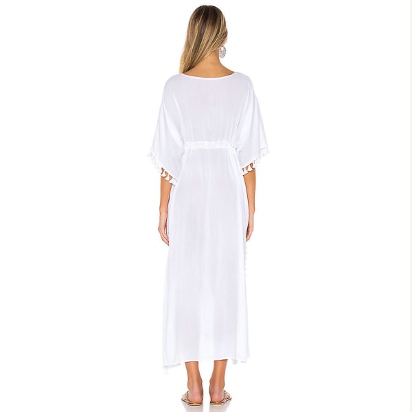 Skrynklig Bikini Cover Up Blommig ram Elastisk dragsko Beachw