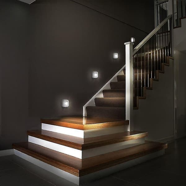 [LCS] LED Sensor Nattlys Dobbel Induksjon PIR Infrarød Bevegelsessensor Lampe Magnetisk White
