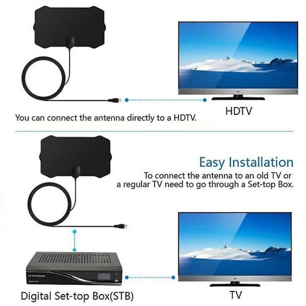 100 Miles TV-antenn 4K 1080Pest HDTV Inomhus Digital Förstärkt TV-antenner