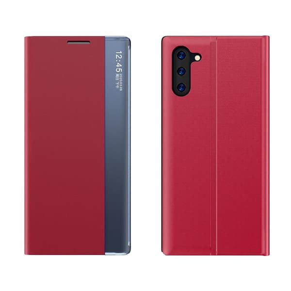 For Galaxy Note 10 Plus Side Display Magnetisk Horisontal Flip Enkel Tekstur Stoff + PC-deksel med & For Galaxy Note 10 Plus Red