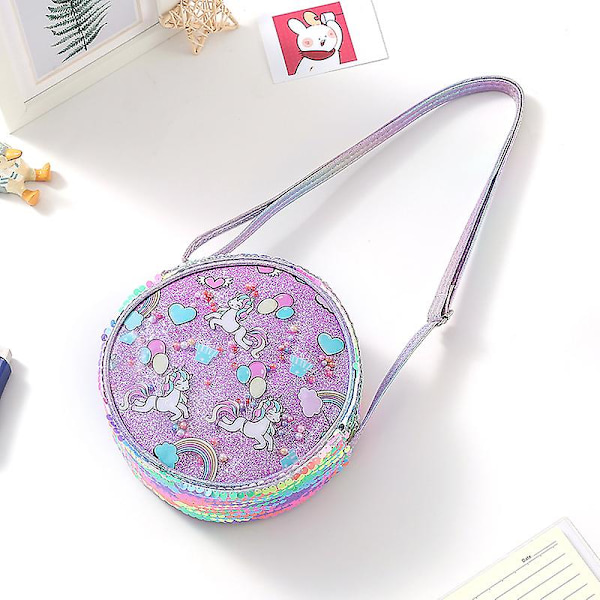 Pige Sling Bag Pu Crossbody Taske Med Justerbar Rem Til Dagstur Vandreture Rejser Purple