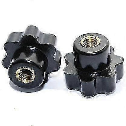 Mutter 10 stk M8 Håndjusteringsmutter/Bakelitt Stjerne Type Plasthode Håndtak Muttere Tre Plommebolt (32mm Ytre Diameter)