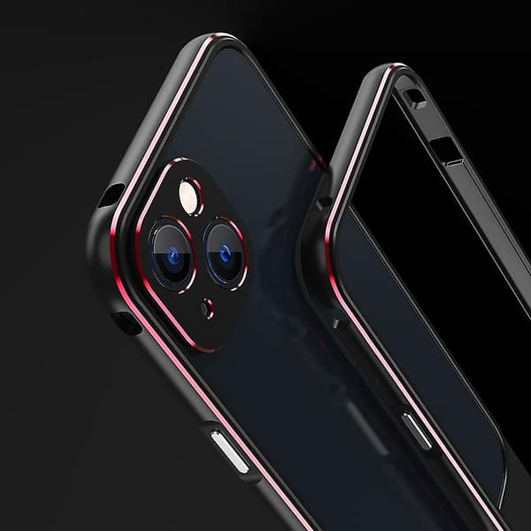 Linsebeskytter + metalramme-etui til iPhone 13 Silver