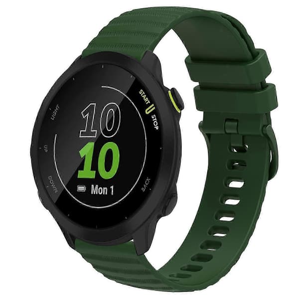 Til Garmin Forerunner 55 Silikone Erstatningsurrem Med Komfortabel Pasform Army Green