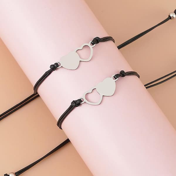 Matchende hjerteønske-armbånd til kvinder, piger, mors dag, mor-datter-armbåndssæt