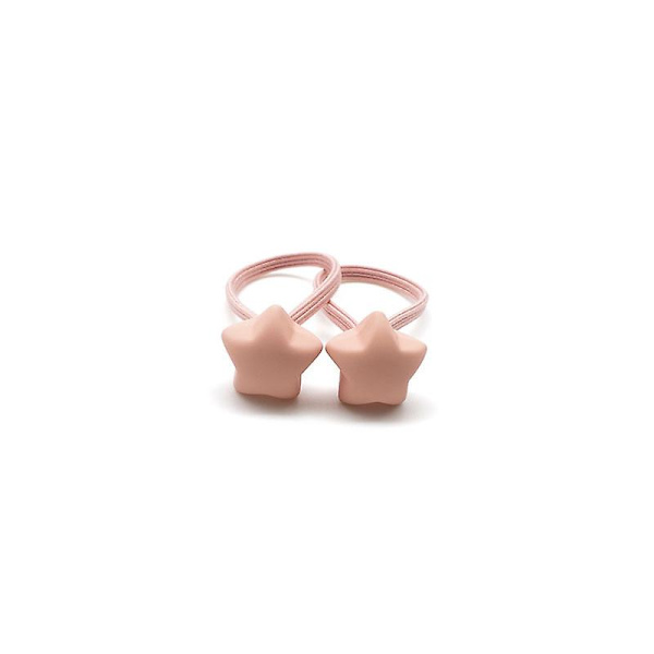 [LCS]Frostade pärlor Barn Hårband Hårrep Små Elastiska Gummiband Pink