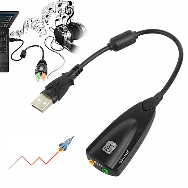 Usb2.0 - 3,5 mm:n mikrofoni/kuulokeliitäntä ulkoinen 7.1-kanavainen äänikorttisovitin