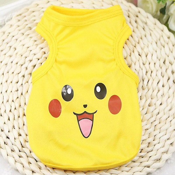 Muodikas lemmikkikissan asu kesäksi, kissan liivi hupulla, mukavat asut, kissan vaatteet Vest-pikachu Xxl