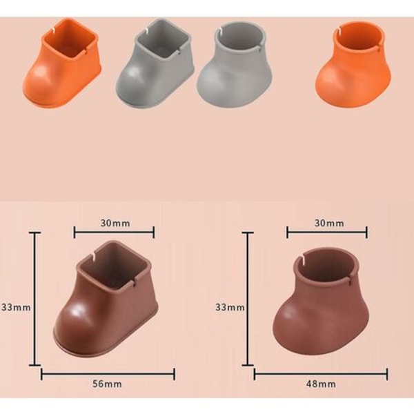 8 kpl silikonisia pöydän ja tuolin suojuksia, liukumattomat, kestävät, hiljaiset tuolin pehmusteet, pyöreät, harmaat