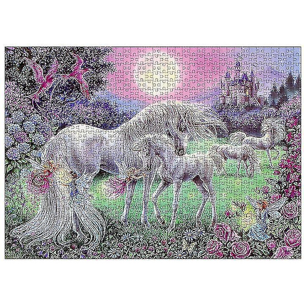 Unicorn Pegasus Puslespill, 1000 brikker Pedagogisk Dekompresjons Puslespill, Veggdekorasjon