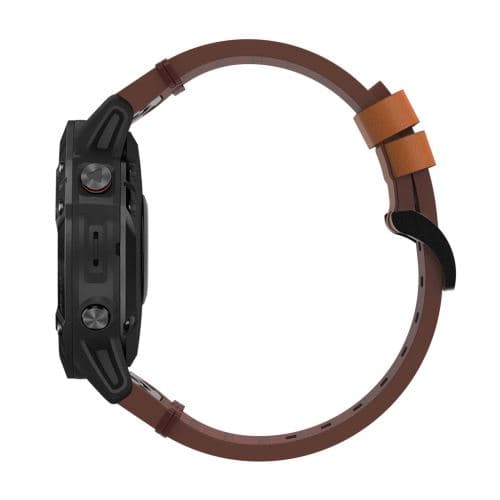 [LCS]Urrem kompatibel med Garmin Fenix ​​6, læder - brun