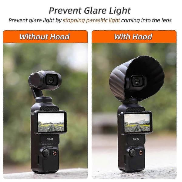 【ny】 Til Dji Osmo Pocket 3 Sunnylife Solskærm Linse Beskyttelsesdæksel Hætte (sort)