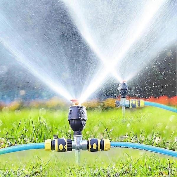 [LCS]2-pack kugghjulsdriven sprinkler, 360-graders automatisk sprinkler för effektiv gräsmattbevattning