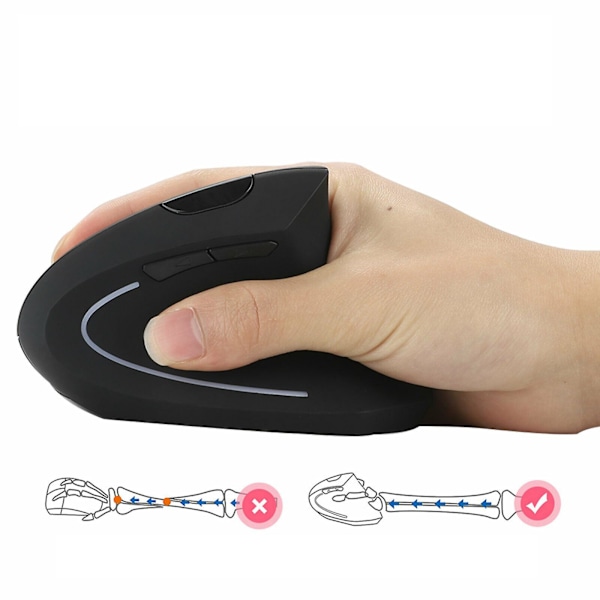 Trådløs Ergonomisk Mus Optisk Vertikal Mus