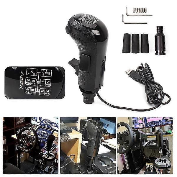 [LCS]PC USB High Low Gear Simulator Shifter Knob til G29 G27 G25 TH8A USB Gearskifteknop til ETS2 HB043 Black