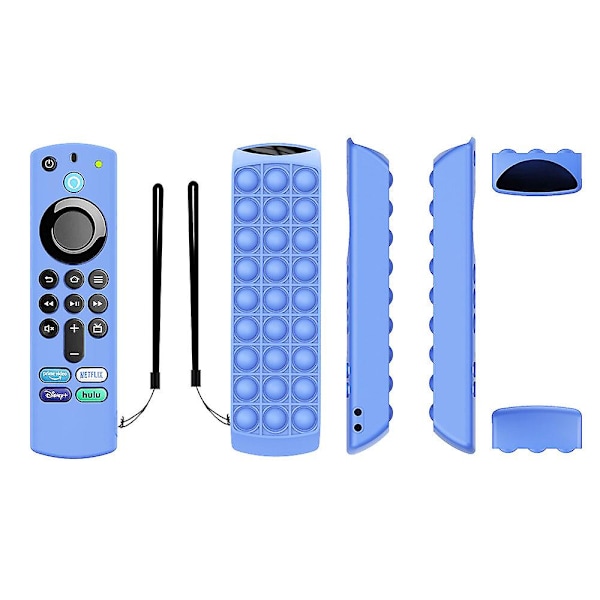Silikonbeskyttelsesdeksel for Alexa Voice Remote 3. generasjon 2021 Blue