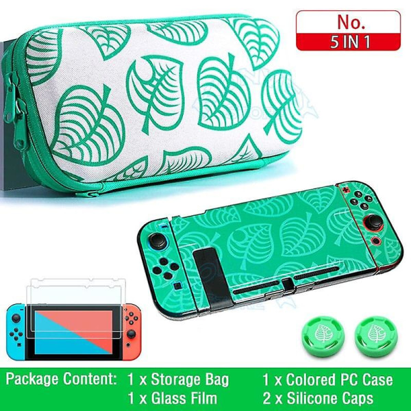 För nintend switch rosa kawaii case cover ns söt förvaring eva reseväska & pc hårt skal för nintendo switch spelkonsol 5 in 1 green