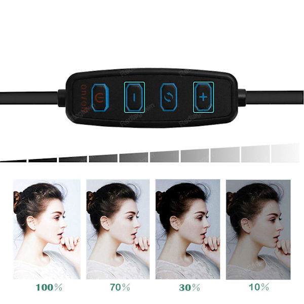 LED-rengasvalo jalustalla