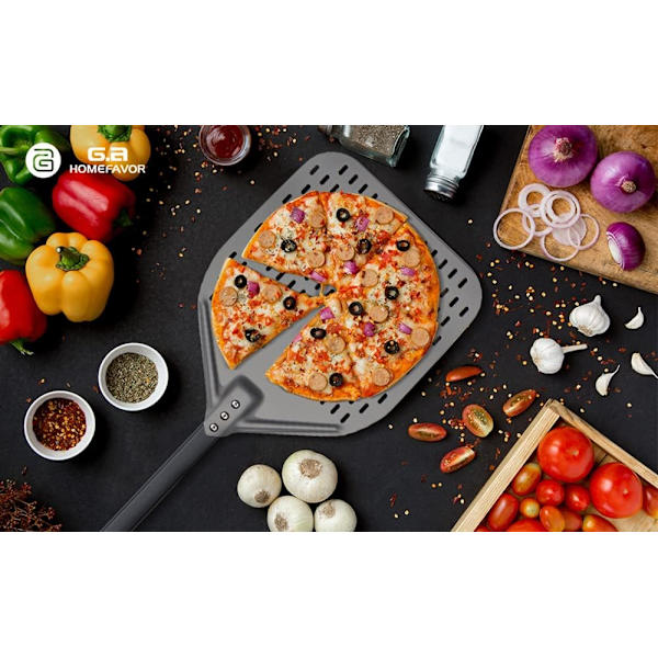 [LCS] Pizzabricka, perforerad hårdanodiserad aluminium pizzaspade