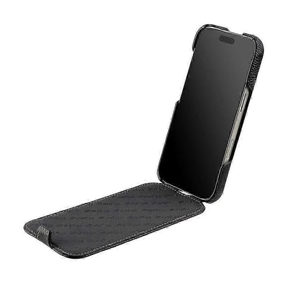 [LCS] MELKCO Vertical Flip Case in Genuine Cowhide + PC for iPhone 17 Pro Max (MagSafe Compatible) Black