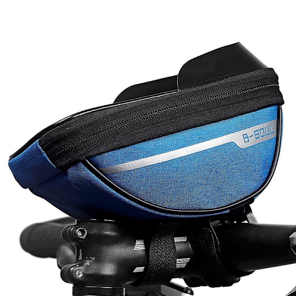 6,3 tums pekskärm cykelväskor, head Tube Telefonhållare för cykel, vattentät Mtb Cykeltelefonväska Blue