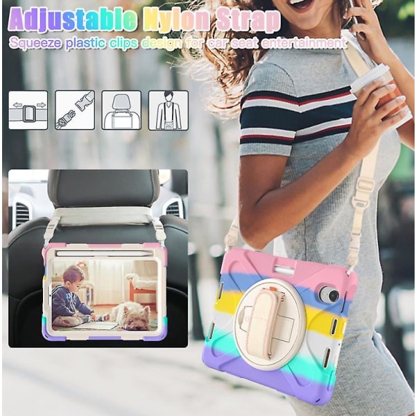 Nettbrettveske for iPad Air 4 2020 10.9'' med skulderstropp Colorful