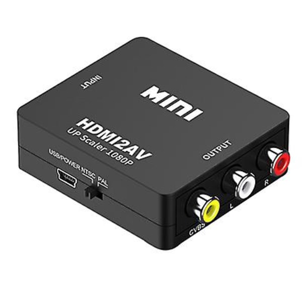HDMI till AV 1080P Adapter - (3x RCA) NTSC/PAL Kompatibel