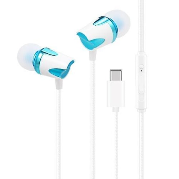 Kannettavat USB Type-C -liitäntäiset langalliset nappikuulokkeet mikrofonilla