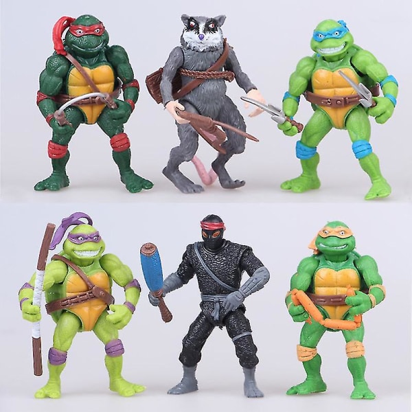 6st Lovely Turtles Actions Figur Cartoon Tartaruga Ninja Toys