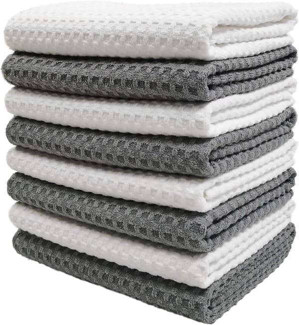 [LCS] Premium mikrofiber kökshandduk, våffelstruktur, 6-pack