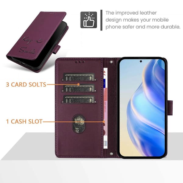 [LCS]Läderfodral kompatibelt med Motorola Moto E14 Violet
