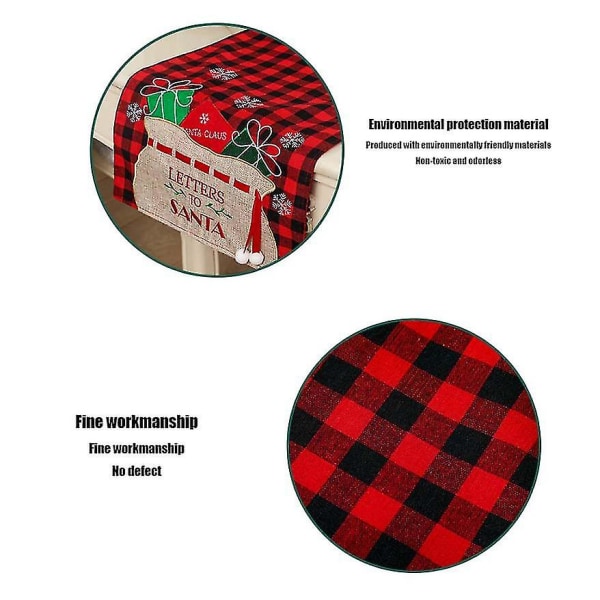 Jul Broderad Bordslöpare Julbordslinne Heminredning red