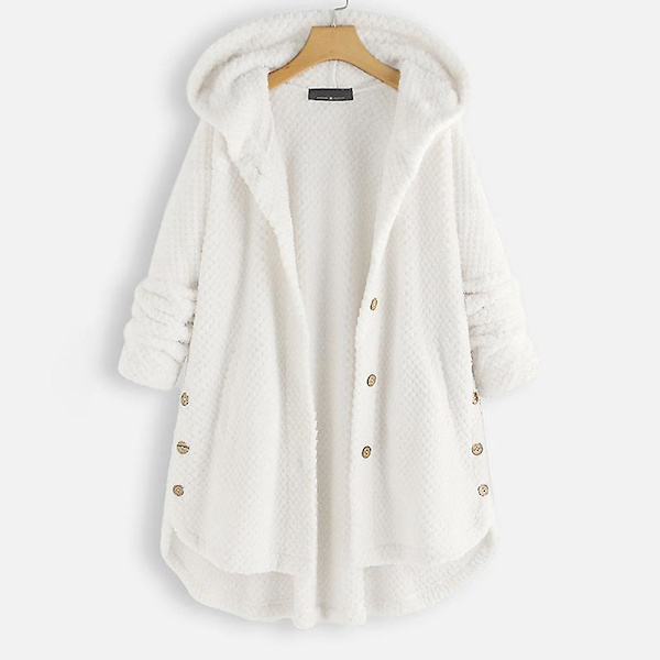 Dame Åben Front Hættetrøjer Langærmet Fleece Cardigans Moderigtigt Løst Varmt Overtøj Til Vinter Ny Apricot 4XL
