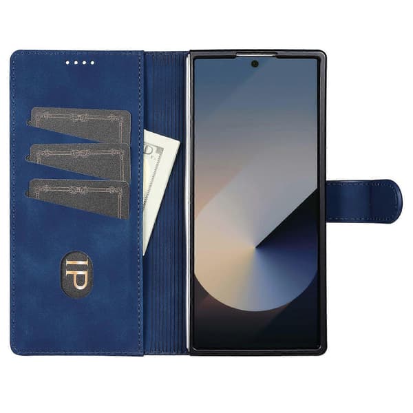 [LCS] För Samsung Galaxy Z Fold7 5G Fodral PU Läder Plånboksfodral Blue