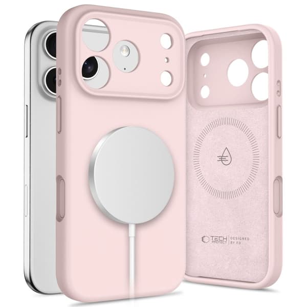[LCS] Tech-Protect iPhone 17 Pro Deksel MagSafe Silikon Rosa Perle 50