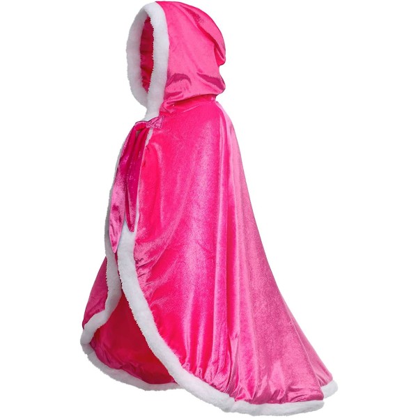 Party chili päls prinsessa huva cape kappor kostym för flickor klä upp Pink 3-4t