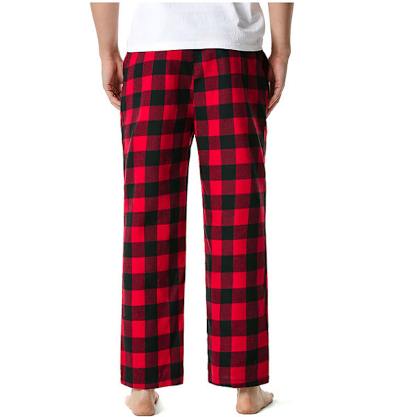 Supermjuka bomulls pyjamasbyxor för män, röda XL red