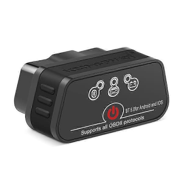 Konnwei Elm327 V1.5 Bluetooth 5.0 OBD2-skanner - Diagnostisk verktøy for Android/iOS black