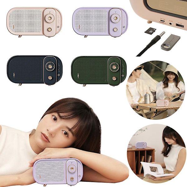 Retro Bluetooth Højttaler Bærbar Trådløs Bluetooth Højttaler Mini Højttaler Bil Audio Blue