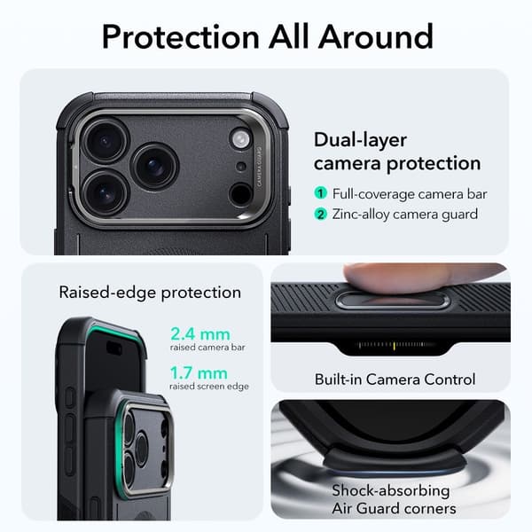 [LCS]ESR iPhone 17 Pro Max Cover MagSafe Cyber Kickstand Sort 100