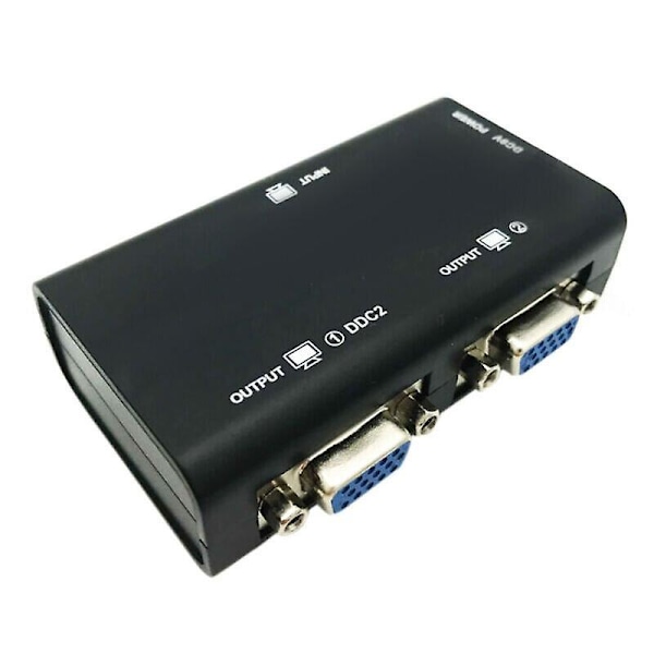 1 PC till 2 Skärmar 2 Port VGA SVGA Video LCD Splitter Box Adapter för PC LCD TV