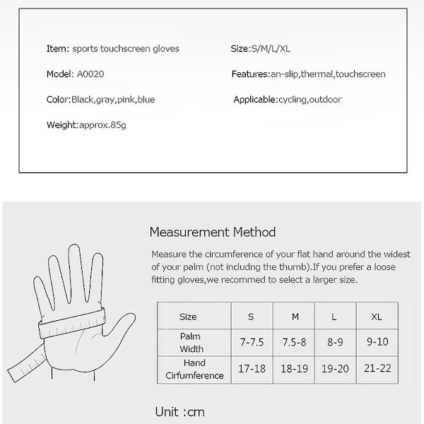 Vinter Termiske Fleece Touchscreen Handsker Bløde Fleece Handsker Koldt Vejr Til Cykling Vandring Camping Ski Grey M