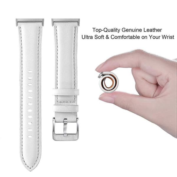 [LCS] Til Fitbit Versa 4/Fitbit Sense 2 Urrem Ægte Koskind Læder Armbånd Multicolor Style B