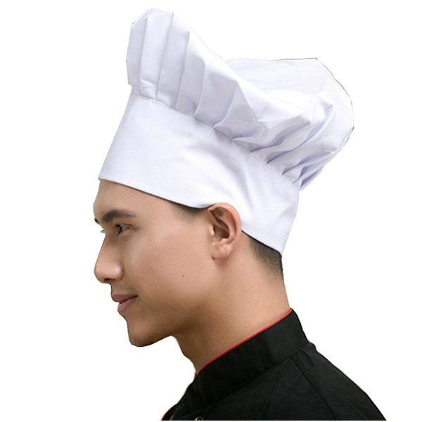 Kokkihattu, aikuisten, säädettävä, joustava, leipurin keittiön kokkihattu