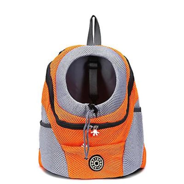 Bärbar rese-ryggsäck för hund och katt orange M 36*44*21cm