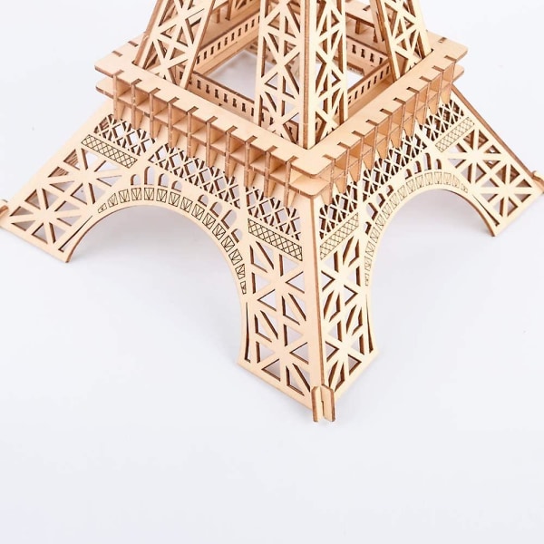 Eiffeltornet 3d träpussel för barn och vuxna 23 tum (58 cm) monterad hjärnteaser konstruktion byggstenar