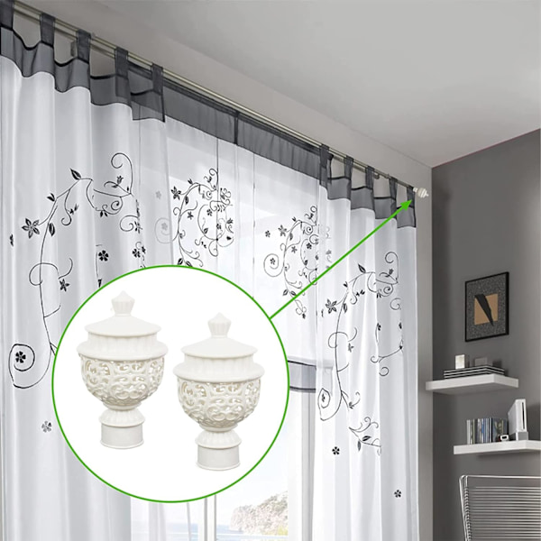 st 26-28mm diameter gardinstång plast dekorativa ändknoppar (vit ihålig lykta)