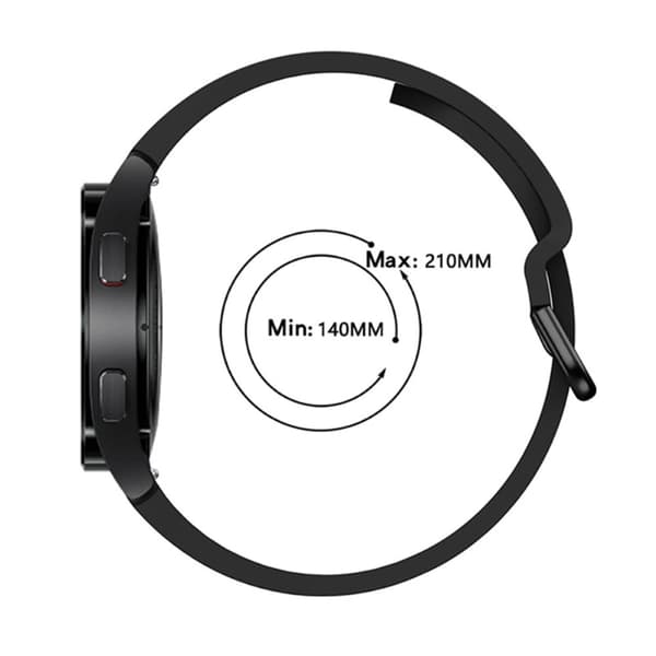[LCS]Silikonerem kompatibel med Galaxy Watch 4/5/5 Pro/6/7/FE Sort 15