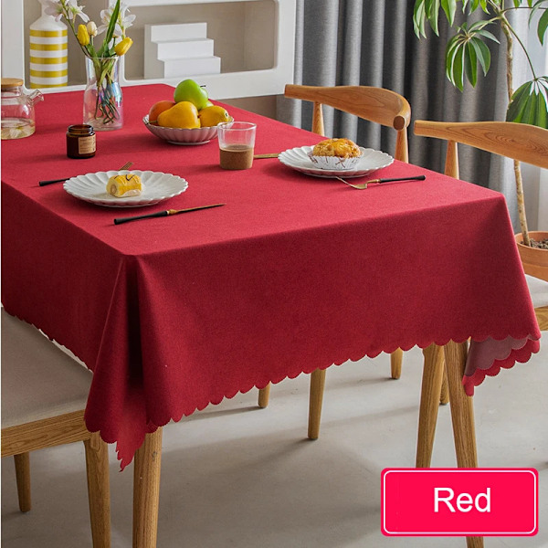 Vanntett Duk Nordisk Bomull og Lin Duk Japansk Stil Ensfargede Duer til Spisebord Kaffebord Rosa 90x150cm Pink